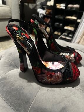 Dolce & Gabbana Slingback Floral Heels